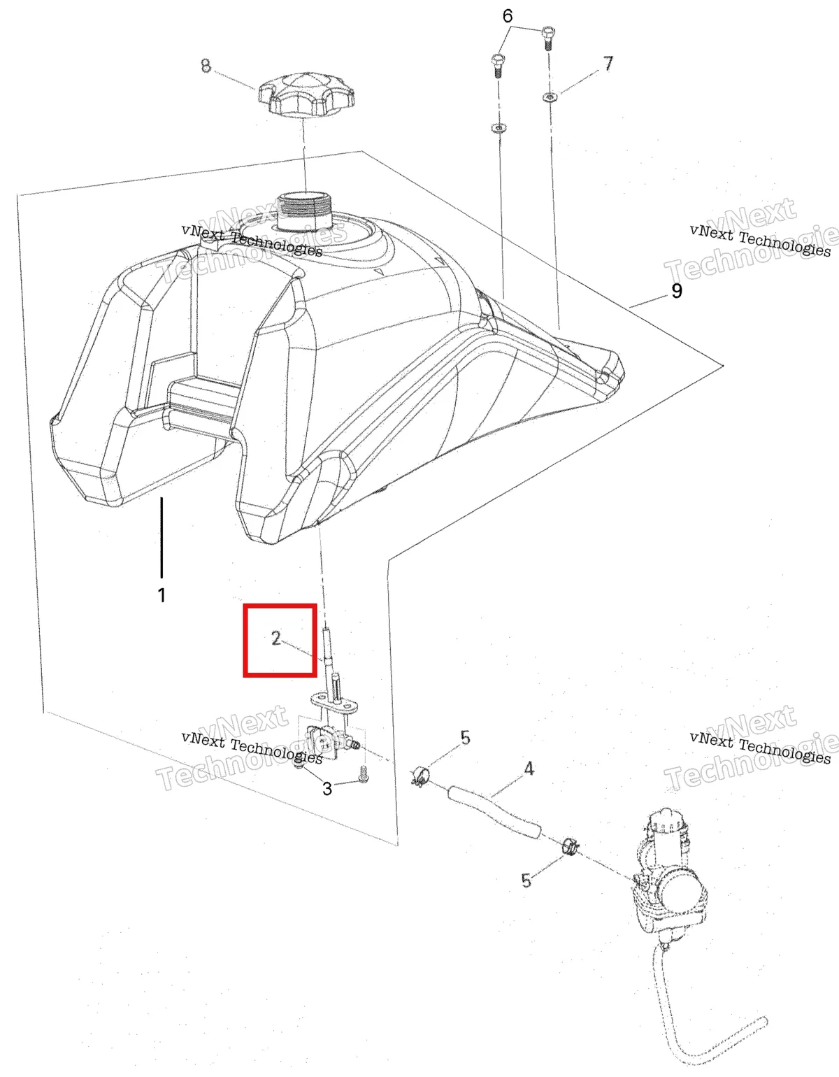Деталь 709000082 на схеме узла 2007 Can-Am Rally 175 Fuel System