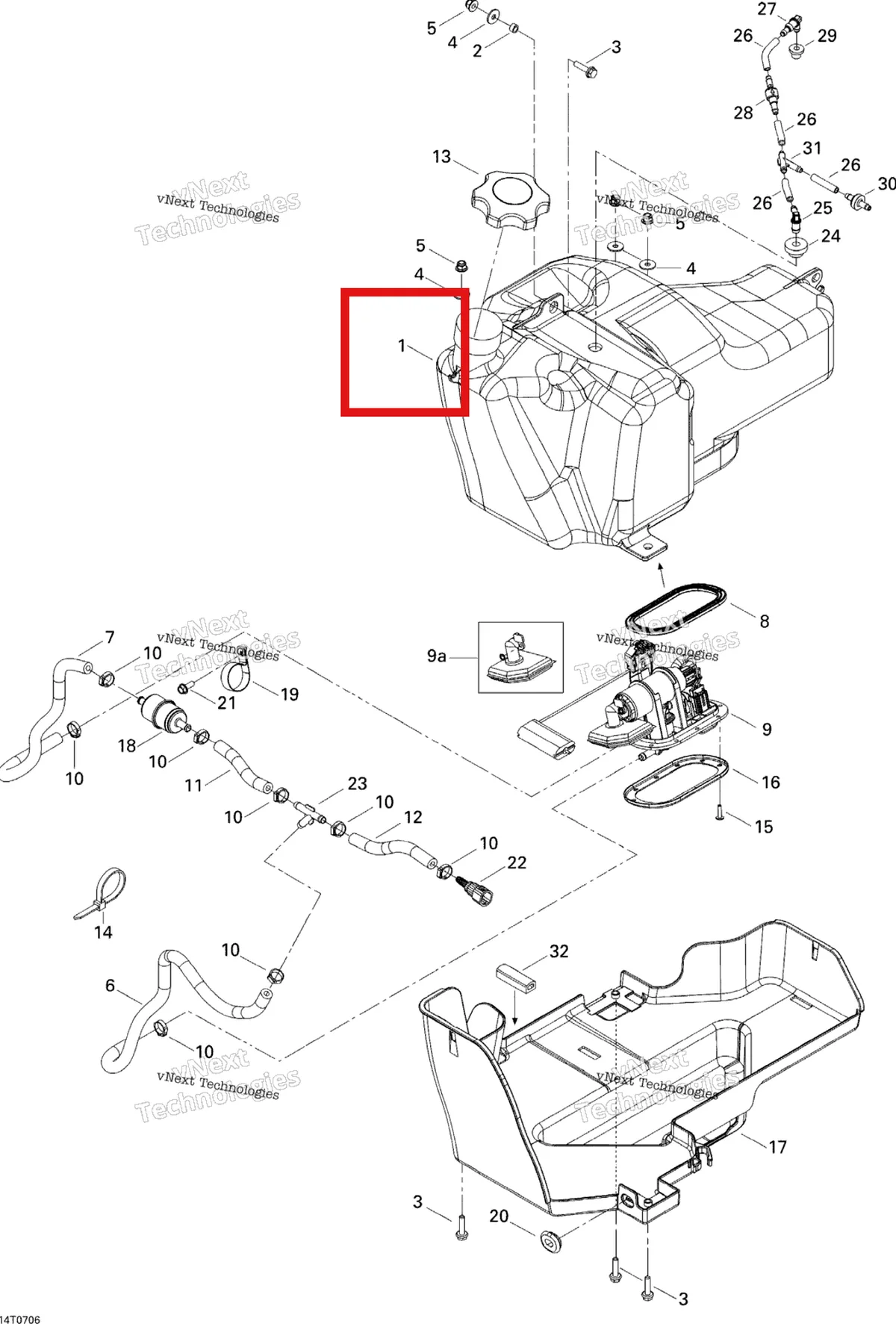 Деталь 709000084 (Топливный бак Europe Can-Am Outlander MAX 800 XT (2008) (709000084)) на схеме узла 2007 Can-Am Outlander 500 STD 4 X 4 Fuel System