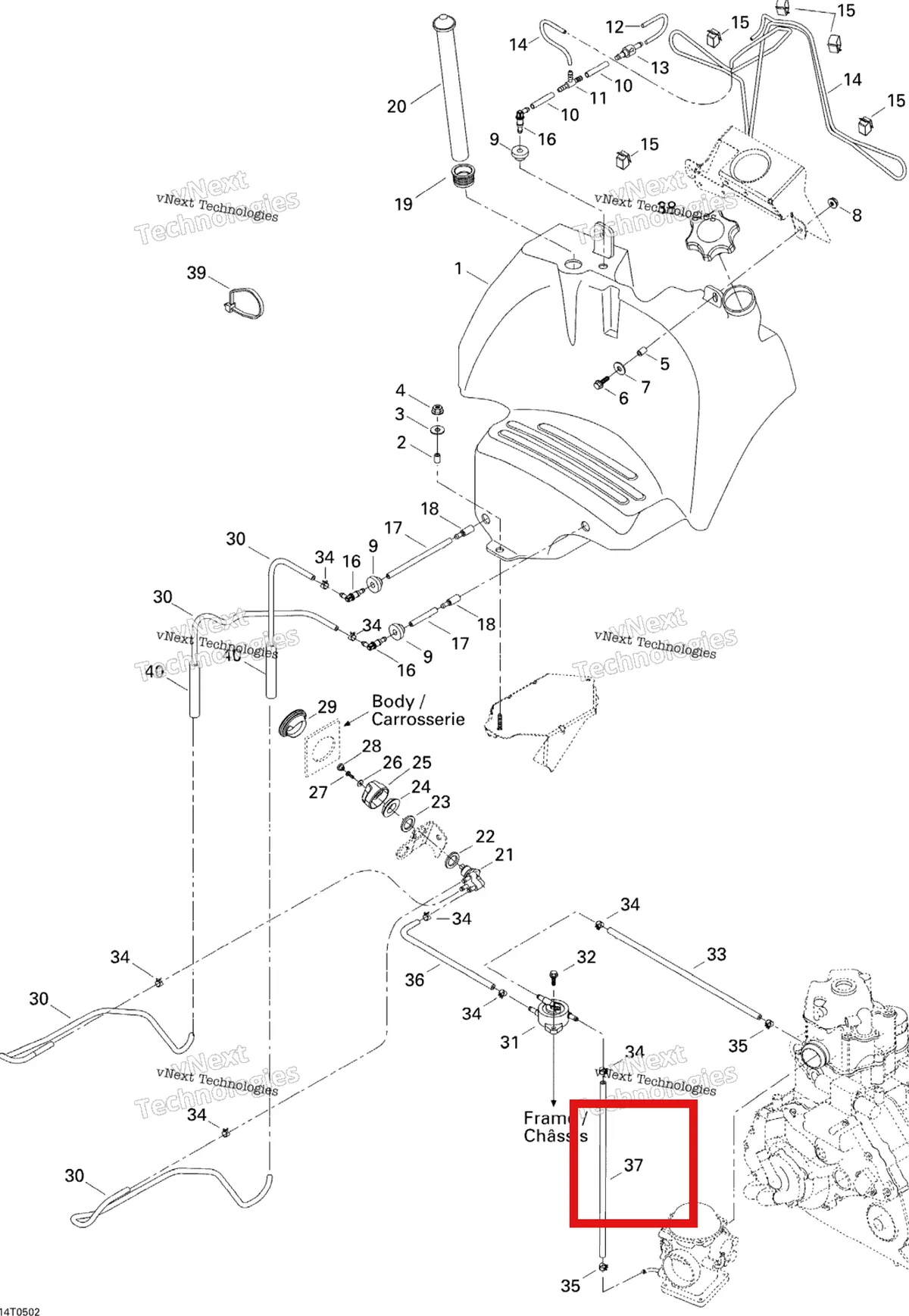 Деталь 709000104 на схеме узла 2005 Can-Am Traxter 5 Speed Fuel System