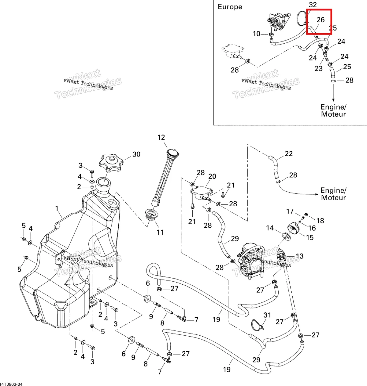 Деталь 709000114 на схеме узла 2008 Can-Am Outlander 400 STD Fuel System