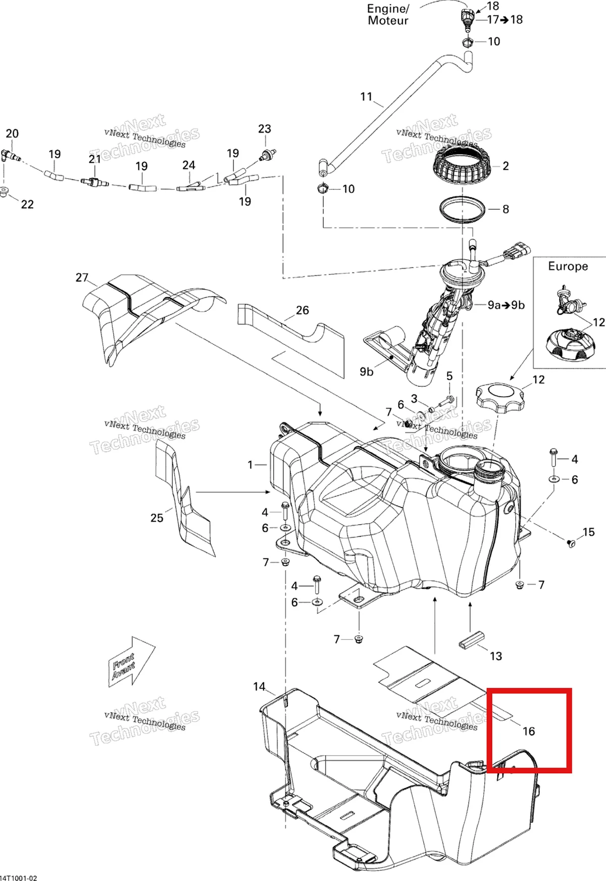 Деталь 709000149 на схеме узла 2010 Can-Am Outlander 400 EFI Fuel System