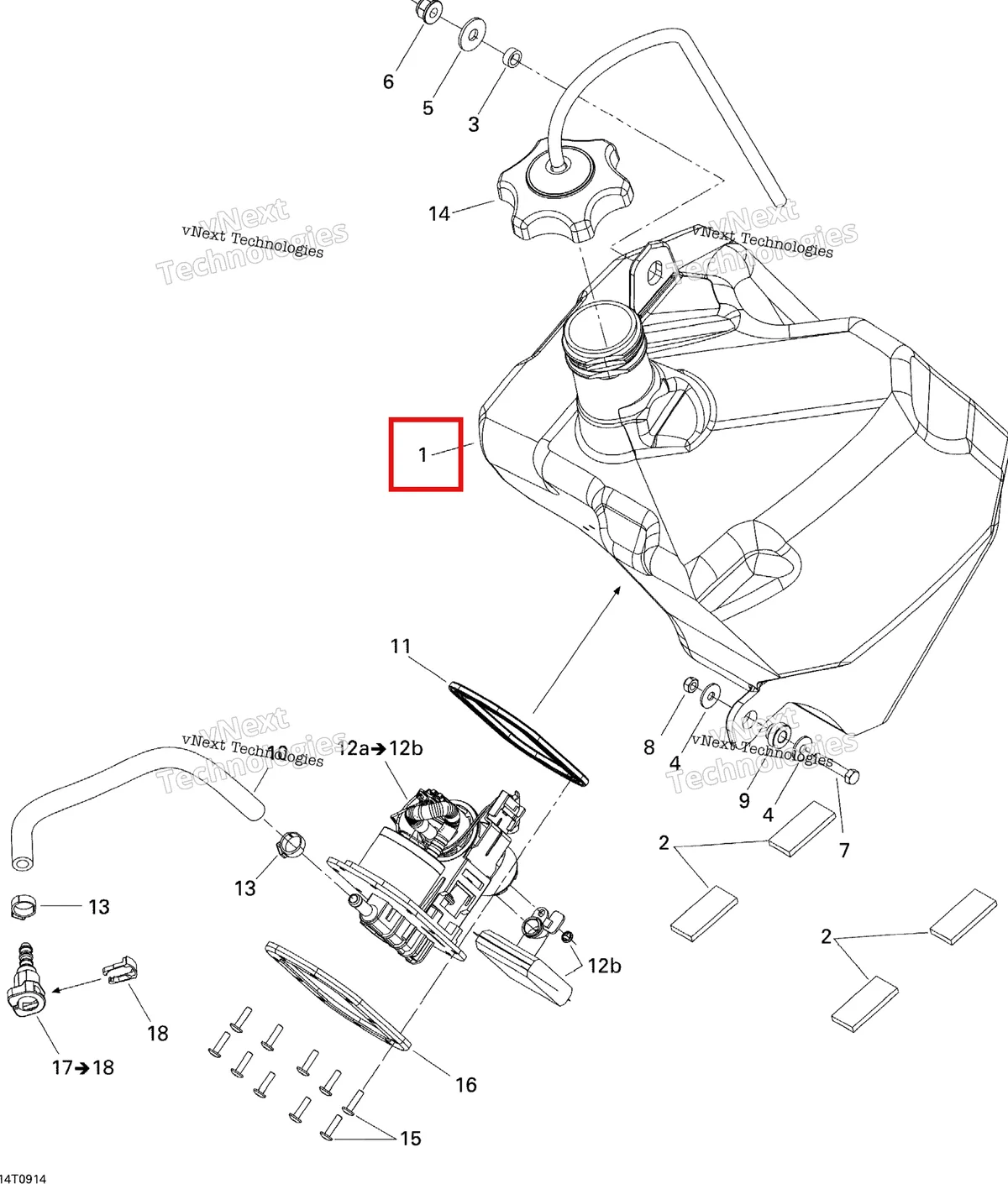 Деталь 709000180 на схеме узла Fuel System