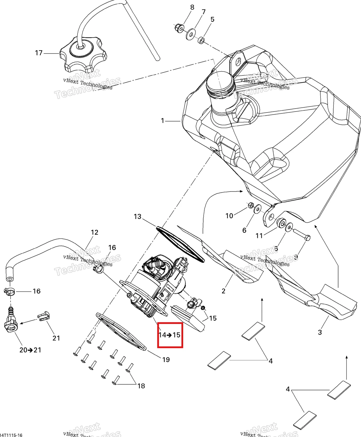 Деталь 709000251 на схеме узла 2011 Can-Am DS 450 EFI Fuel System