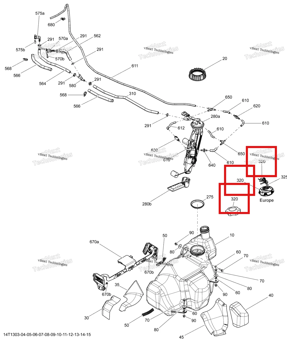 Деталь 709000267 на схеме узла 2013 Can-Am OUTLANDER MAX 1000EFI LTD Fuel System