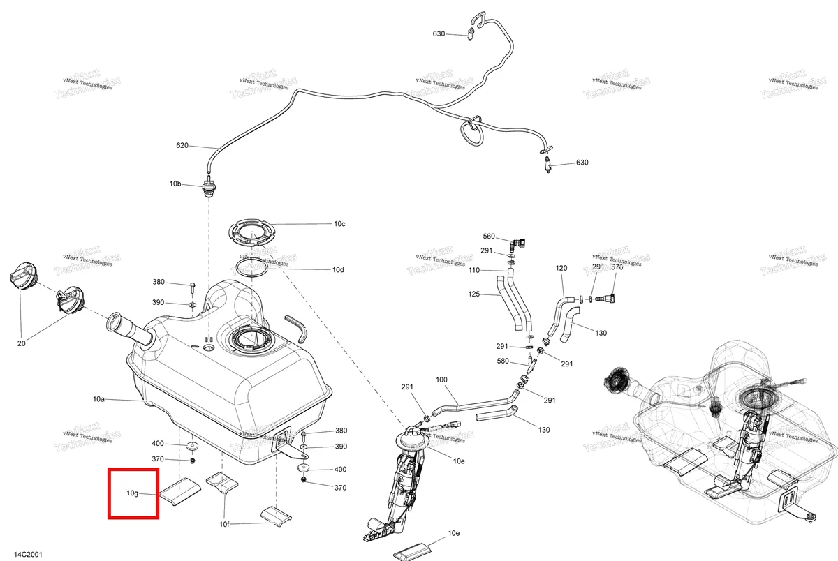 Деталь 709000289 на схеме узла 2020 Can-Am Commander 800R EFI Fuel