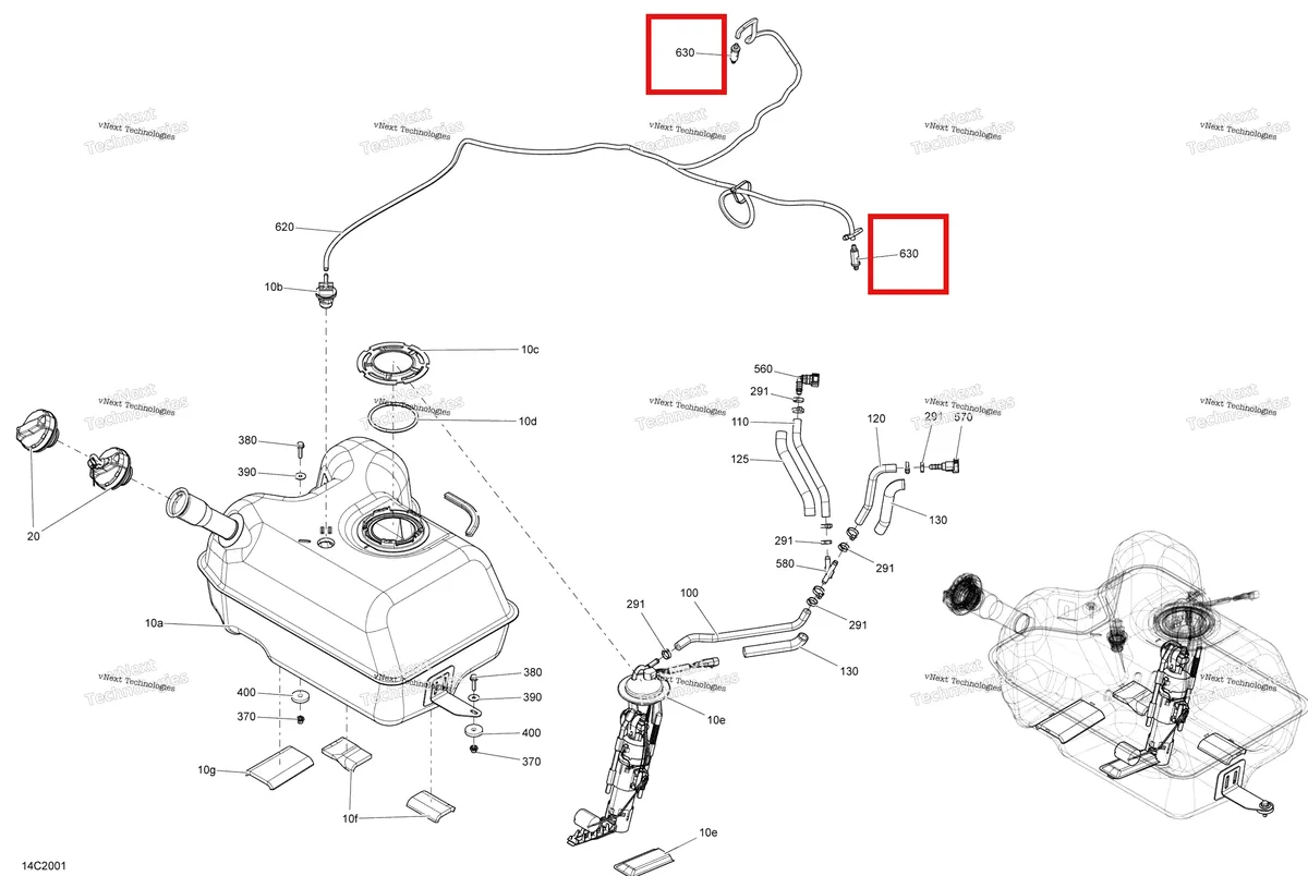 Деталь 709000330 на схеме узла 2020 Can-Am Commander 800R EFI Fuel
