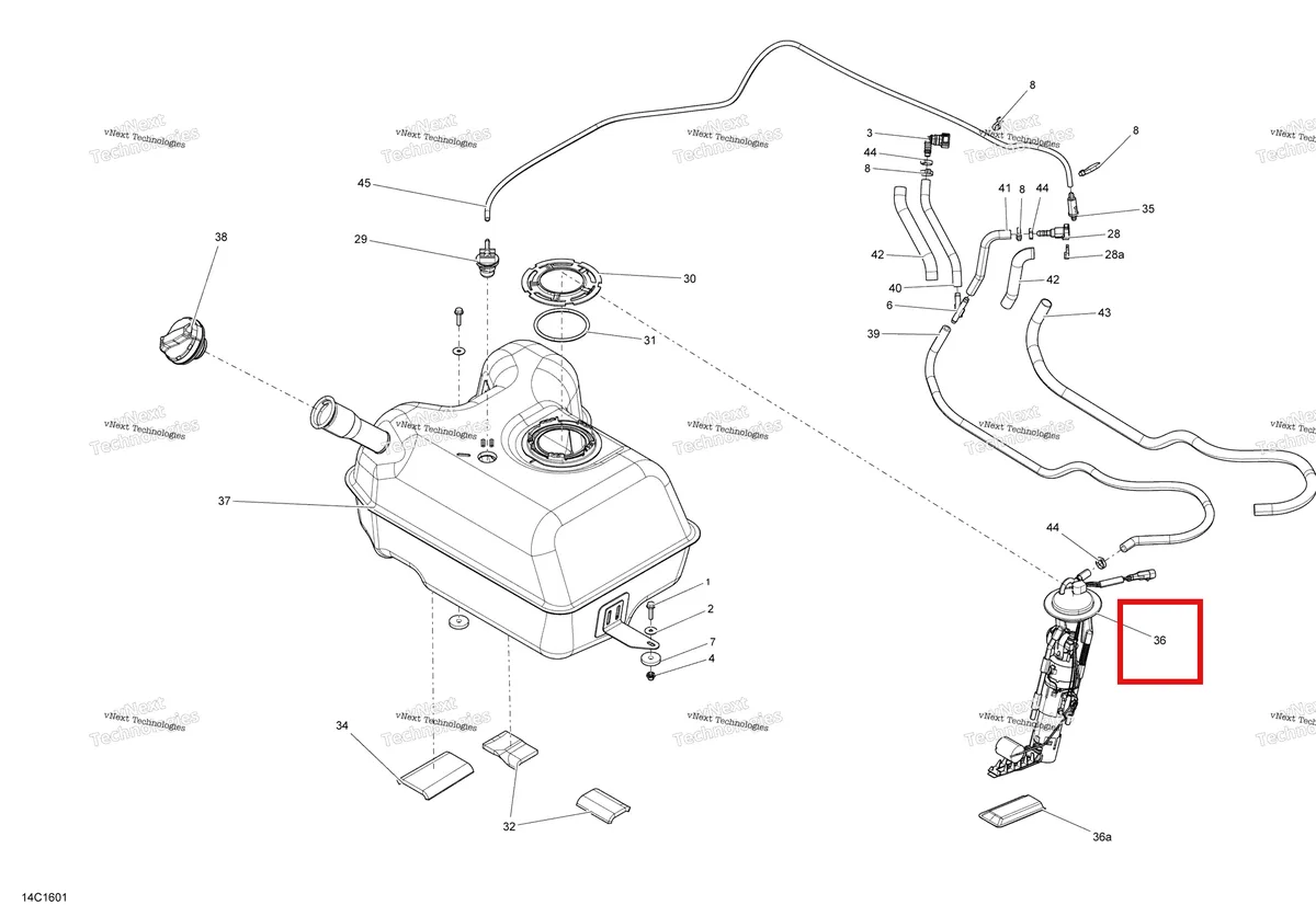Деталь 709000362 на схеме узла 2016 Can-Am Commander - Commander MAX Fuel System