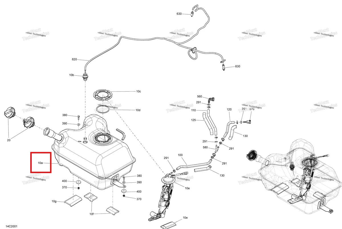 Деталь 709000753 на схеме узла 2020 Can-Am Commander 800R EFI Fuel