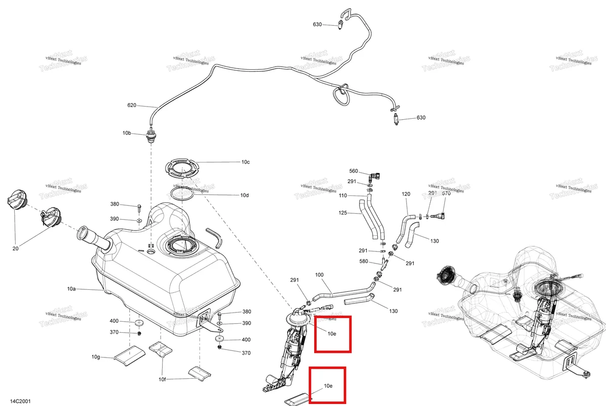 Деталь 709000759 на схеме узла 2020 Can-Am Commander 800R EFI Fuel