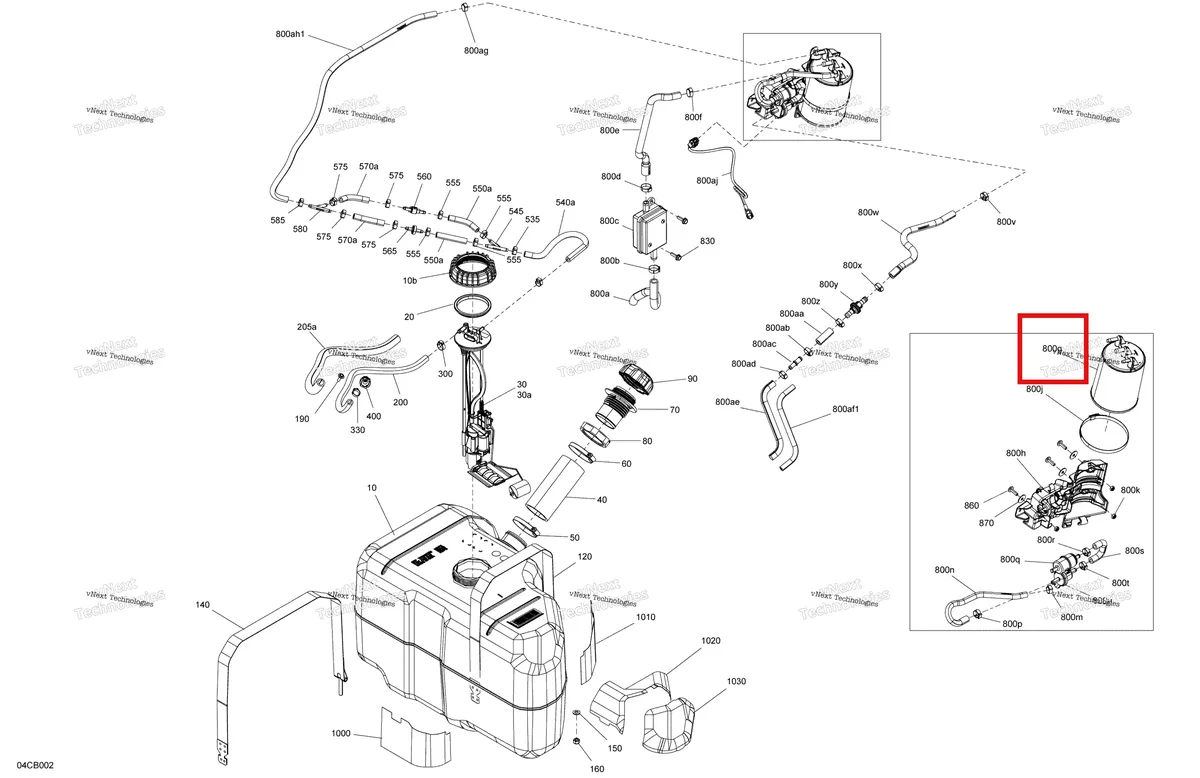 Деталь 709000806 на схеме узла 2022 Can-Am Defender MAX HD7 - BASE Engine - Fuel - Evap