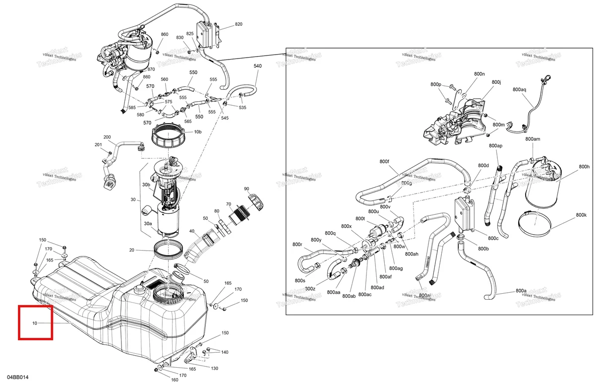 Деталь 709000815 на схеме узла 2023 Can-Am Commander 700 EFI - DPS Engine - Fuel - Evap