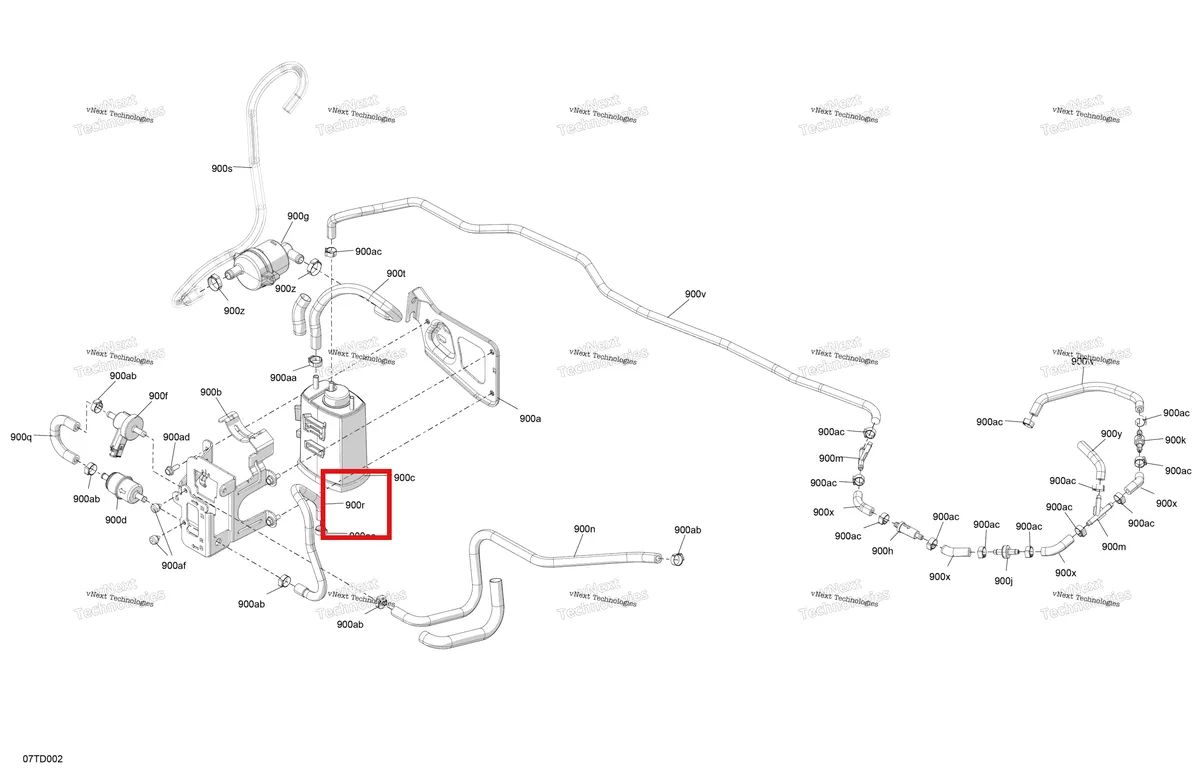 Деталь 709001225 (Шланг Can-Am Outlander 570 EFI XT (2022) (709001225)) на схеме узла 2024 Can-Am Outlander 1000R EFI 4X4 - 5XRB - XT-P Package - Hyper Silver Engine - Canister Charcoal Ass'y