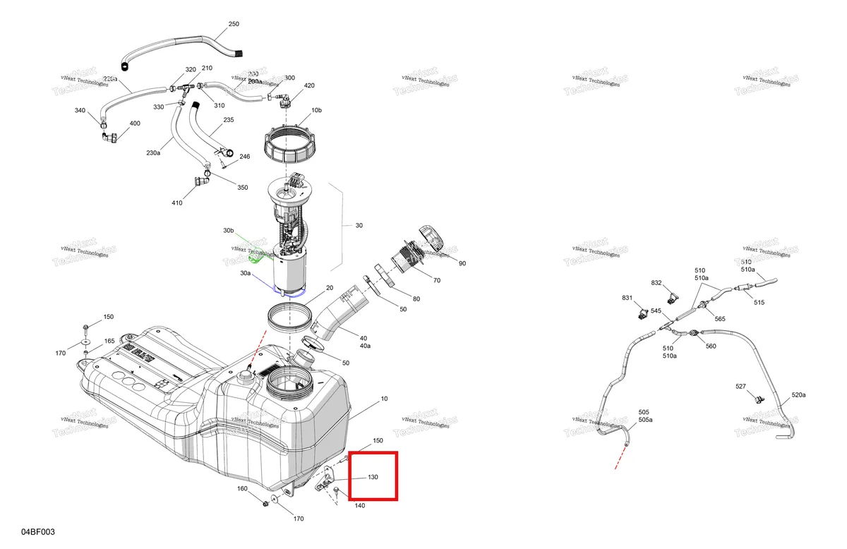 Деталь 709001453 (Топливный бак опора Can-Am Commander MAX 1000R EFI XT (2024) (709001453)) на схеме узла 2026 Can-Am Commander MAX - 1000R EFI - XMR - 6CTD - Dark Wildland Camo - 64