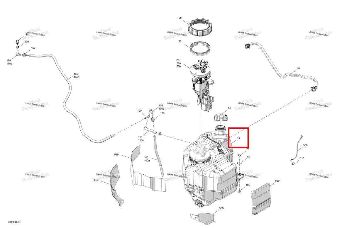 Деталь 709001666 на схеме узла 2026 Can-Am OUTLANDER - 4X4 - STD - 700 - 1CTC - Legion Red Engine - Fuel