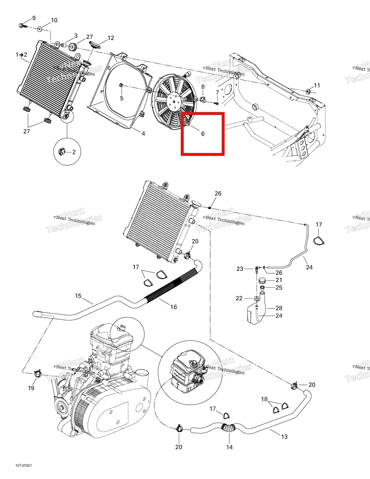Деталь 709200004 на схеме узла 2003 Can-Am Quest 500 Cooling System