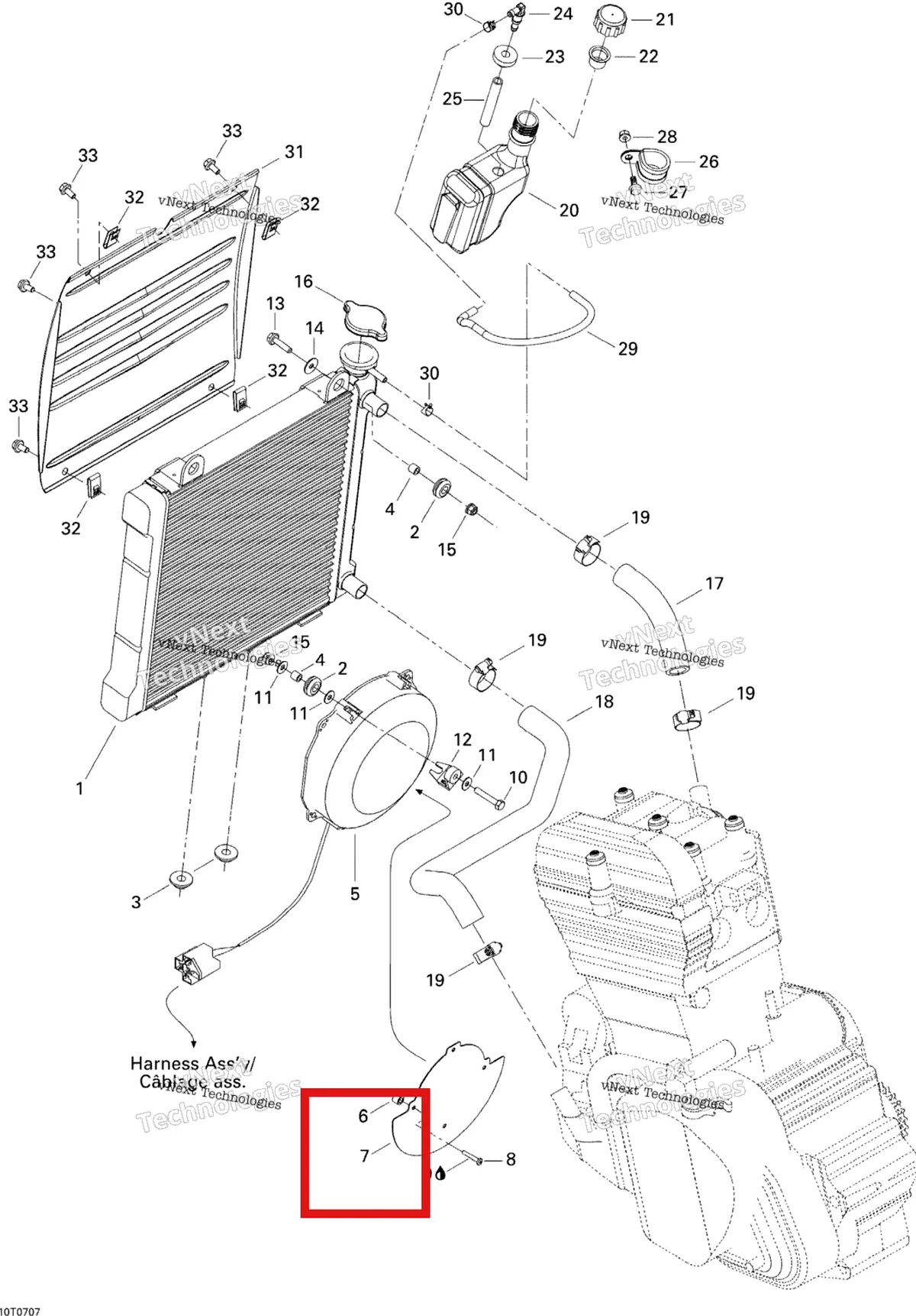 Деталь 709200041 на схеме узла 2007 Can-Am DS 650 X Cooling System