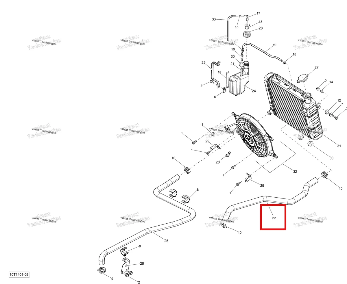 Деталь 709200077 на схеме узла 2014 Can-Am OUTLANDER 400 EFI, STD, XT Cooling System