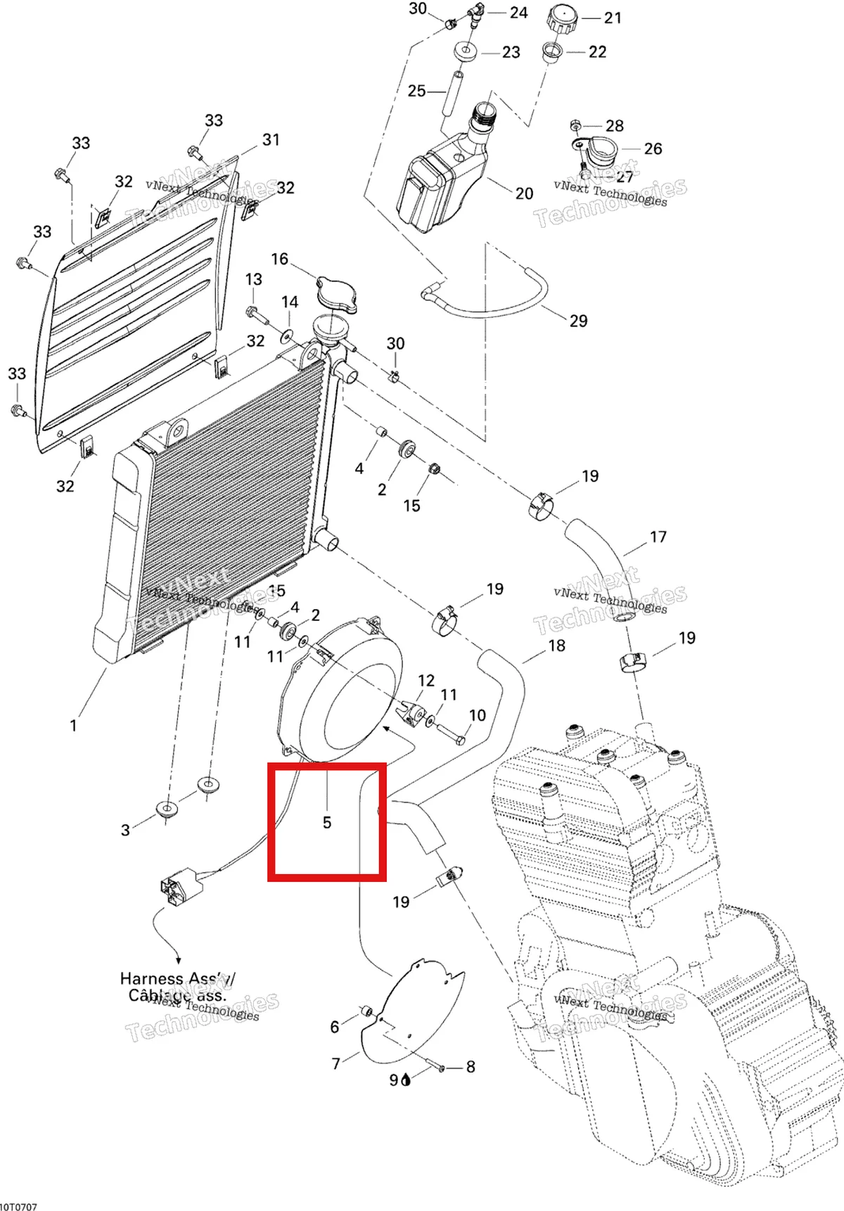 Деталь 709200092 на схеме узла 2007 Can-Am DS 650 X Cooling System