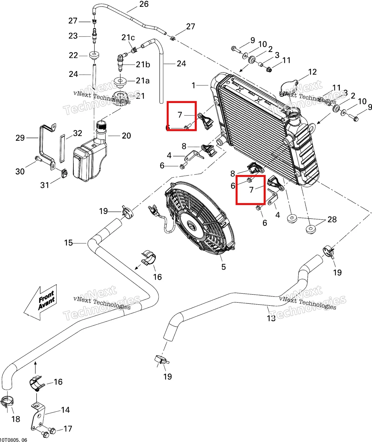 Деталь 709200125 на схеме узла 2008 Can-Am Outlander 400 EFI STD Cooling System