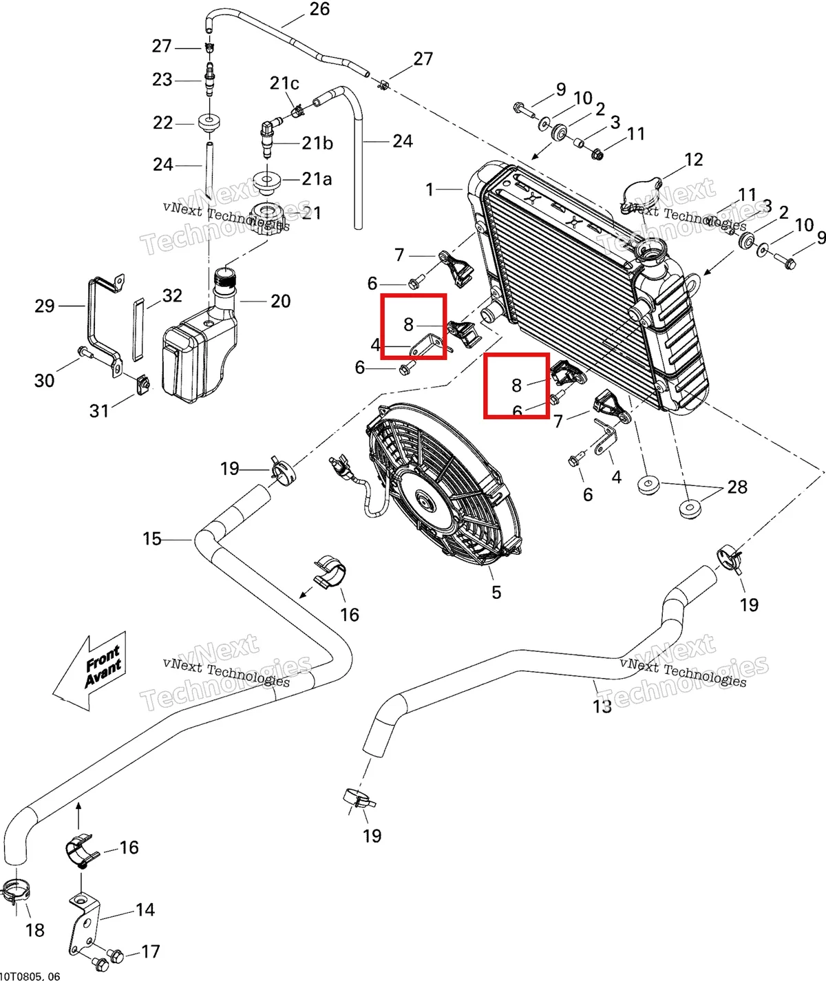 Деталь 709200126 на схеме узла 2008 Can-Am Outlander 400 EFI STD Cooling System