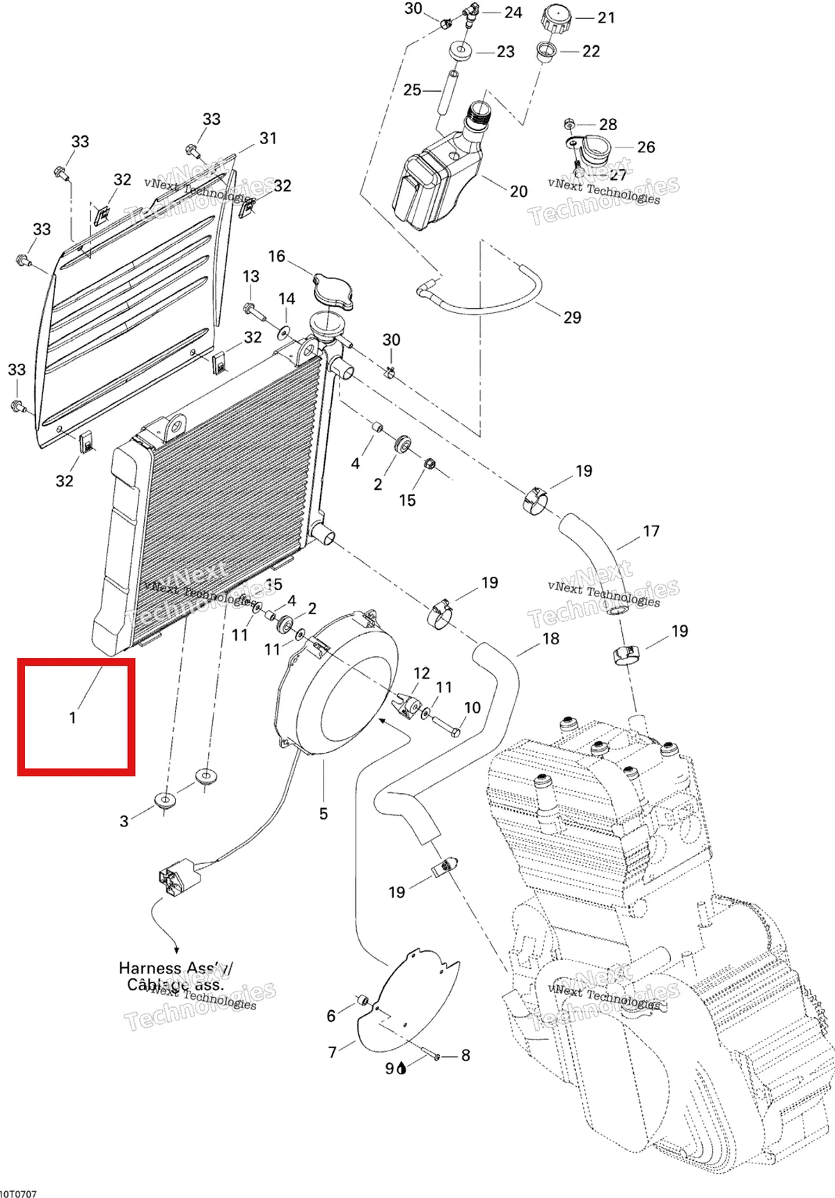 Деталь 709200145 на схеме узла 2007 Can-Am DS 650 X Cooling System