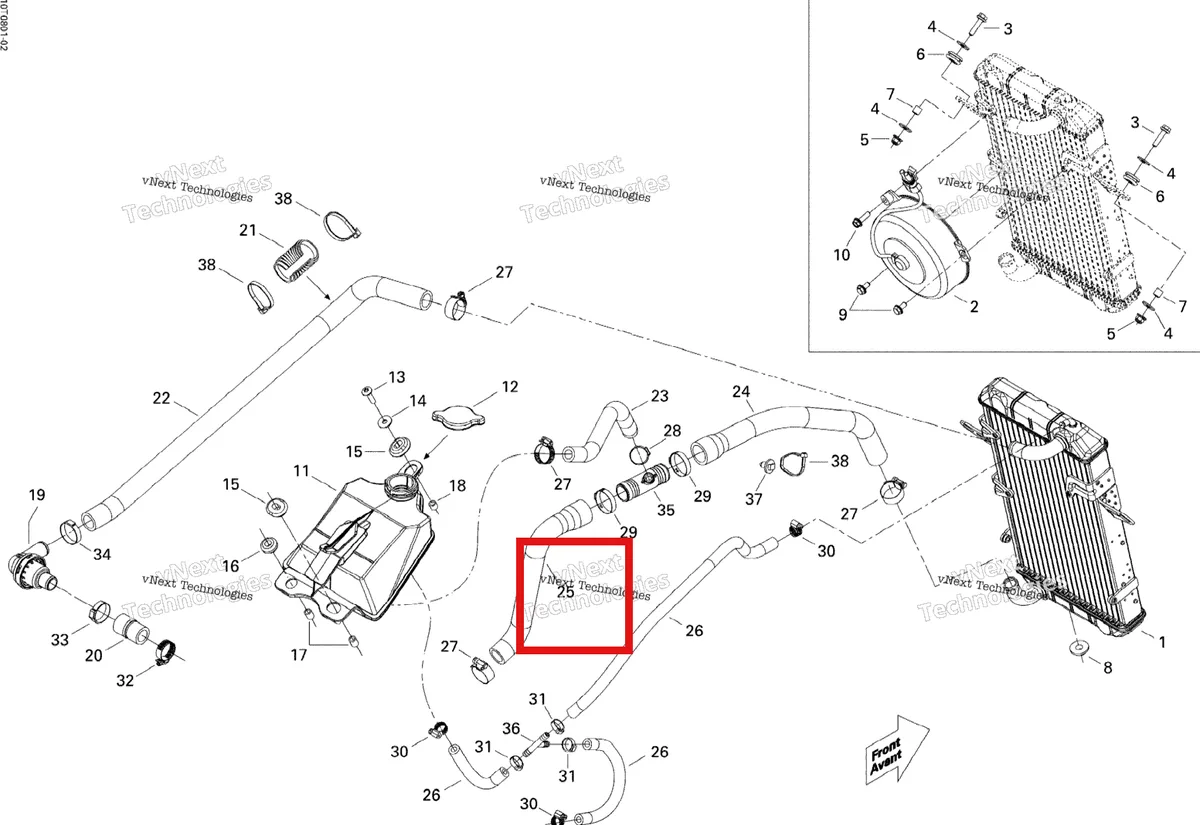 Деталь 709200162 на схеме узла 2008 Can-Am DS 450 X Cooling System
