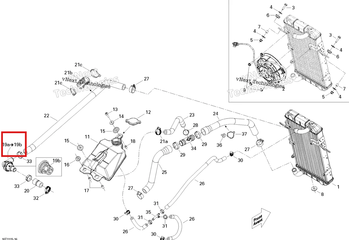 Деталь 709200172 на схеме узла 2011 Can-Am DS 450 EFI Cooling System
