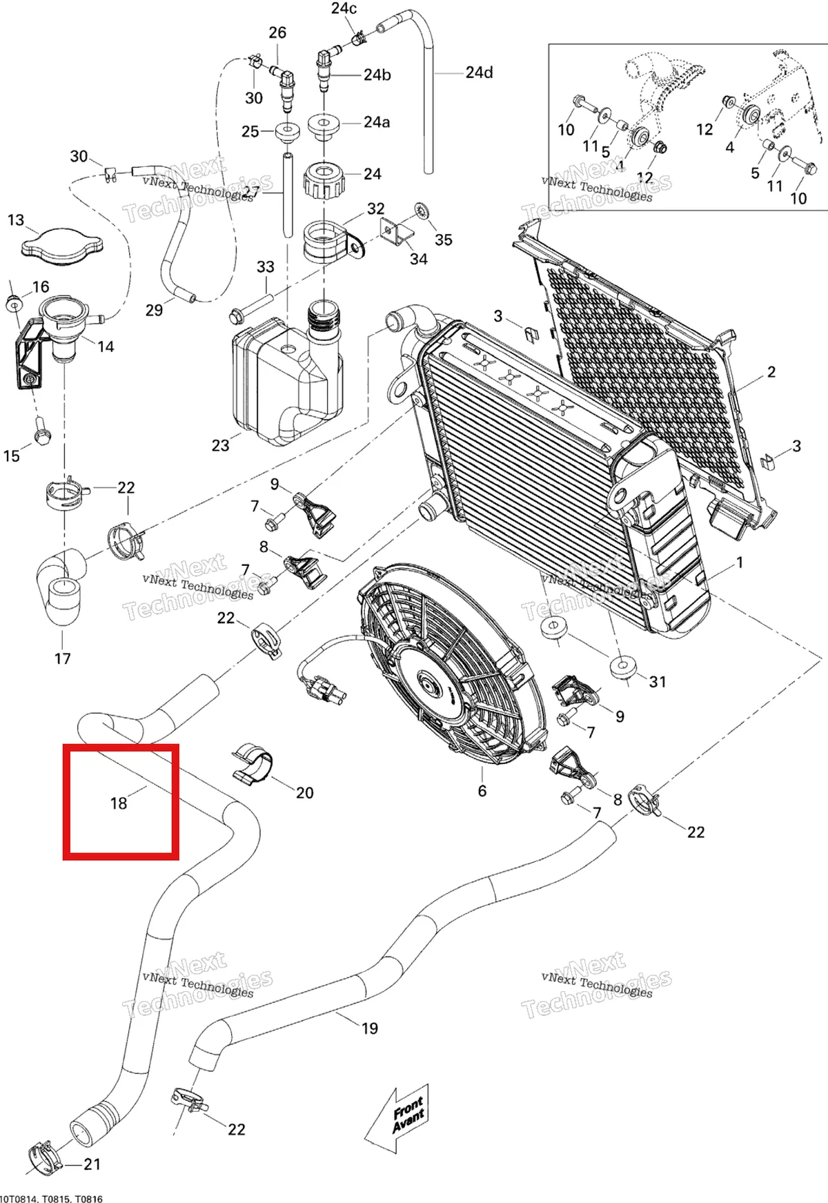 Деталь 709200181 на схеме узла 2008 Can-Am Renegade 500 Cooling System