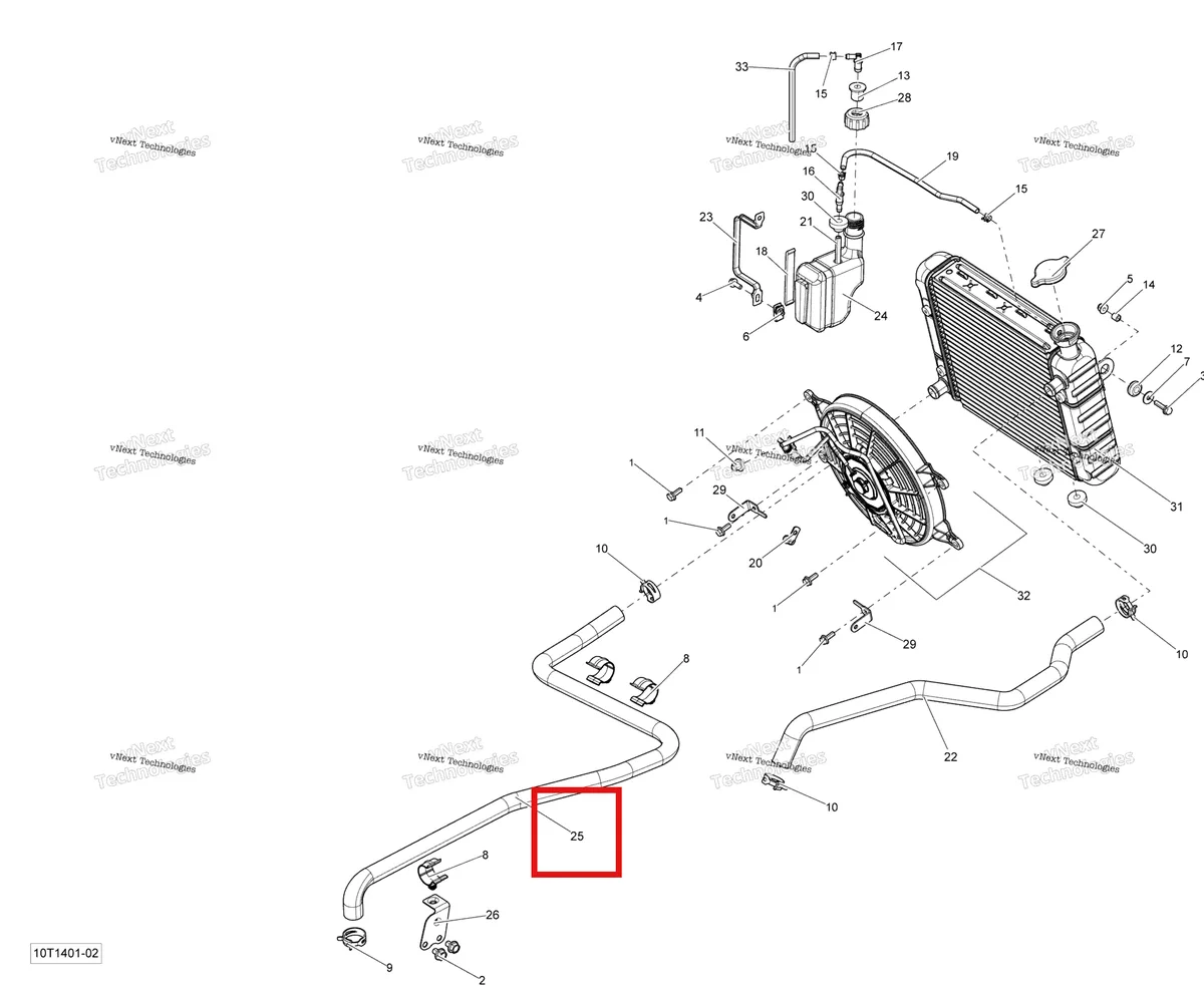 Деталь 709200198 на схеме узла 2014 Can-Am OUTLANDER 400 EFI, STD, XT Cooling System