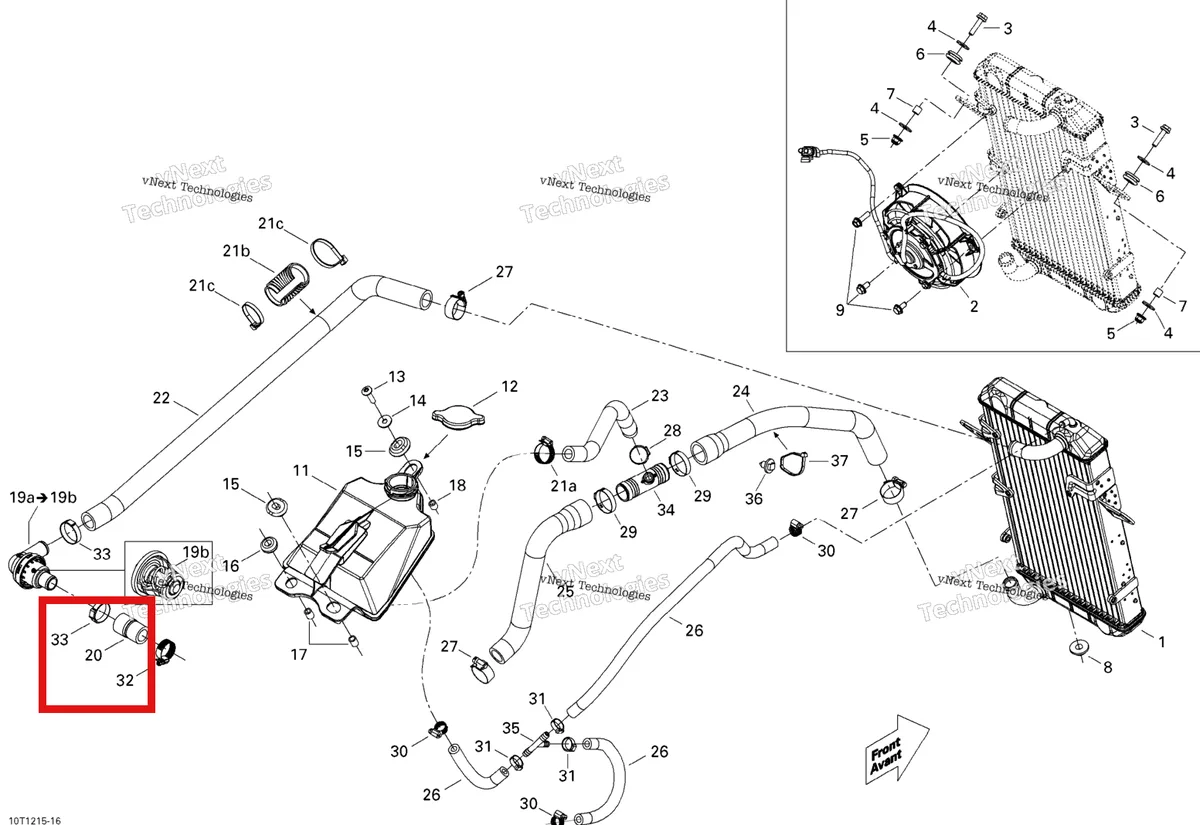 Деталь 709200200 на схеме узла 2015 Can-Am DS 450EFI STD Cooling System