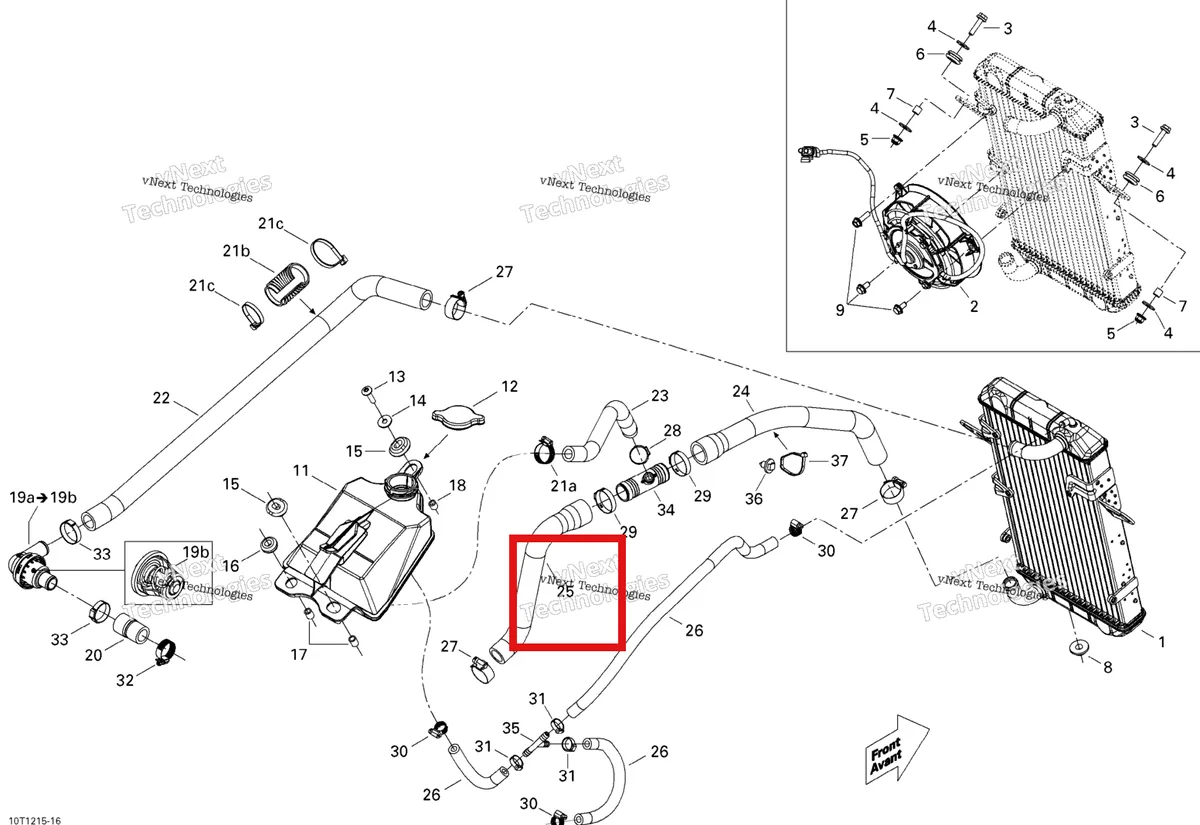 Деталь 709200238 на схеме узла 2015 Can-Am DS 450EFI STD Cooling System