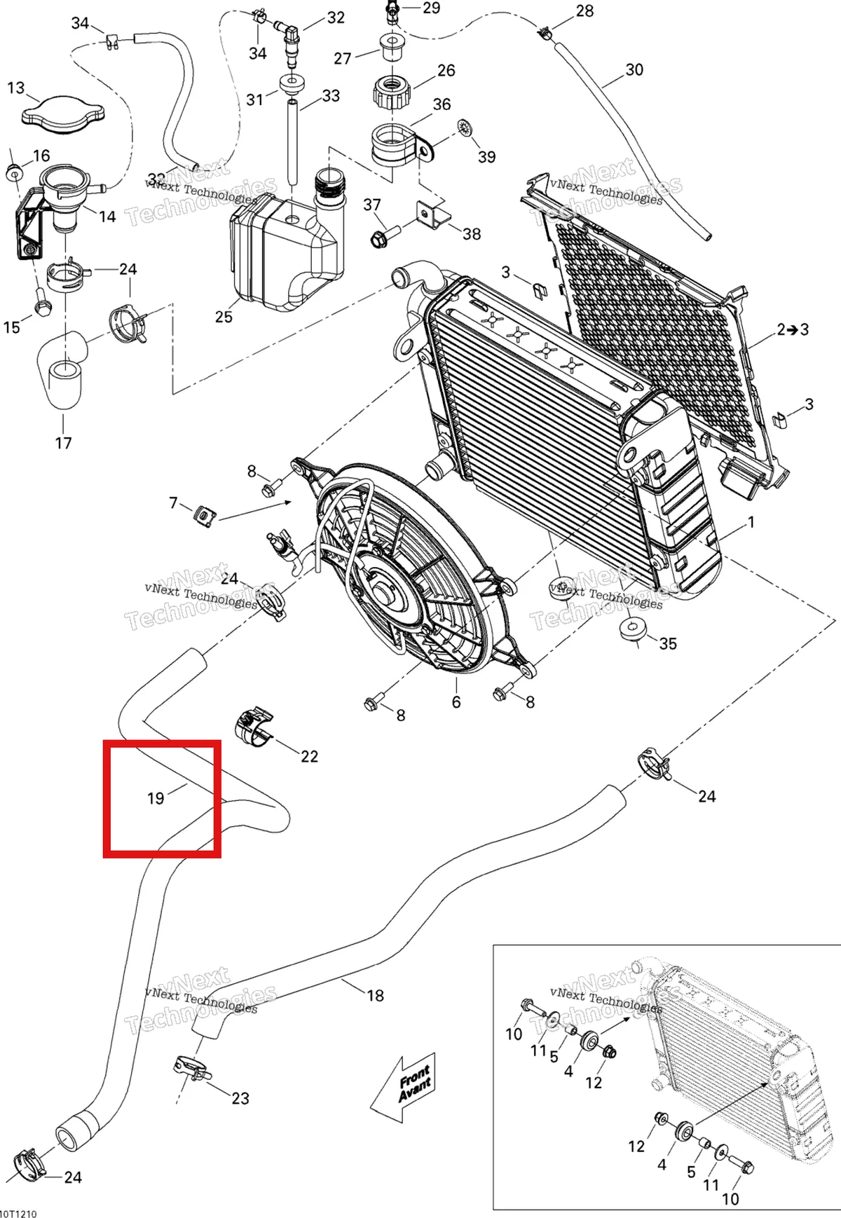 Деталь 709200258 на схеме узла 2012 Can-Am Renagade 500EFI STD Cooling System