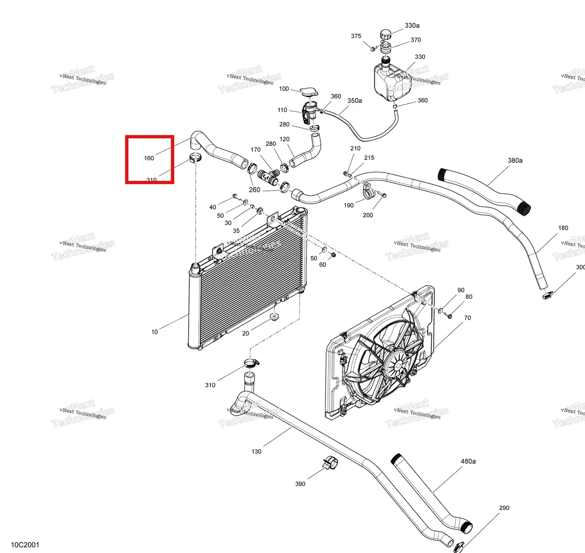 Деталь 709200265 на схеме узла 2020 Can-Am Commander 800R EFI Cooling System