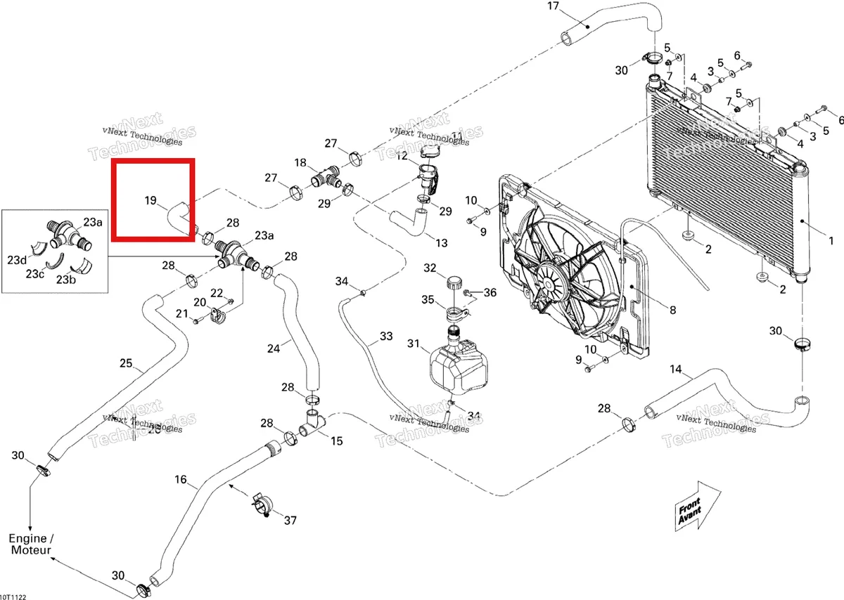 Деталь 709200290 на схеме узла 2011 Can-Am Commander 1000 Cooling System, Until Sept 1St 2010