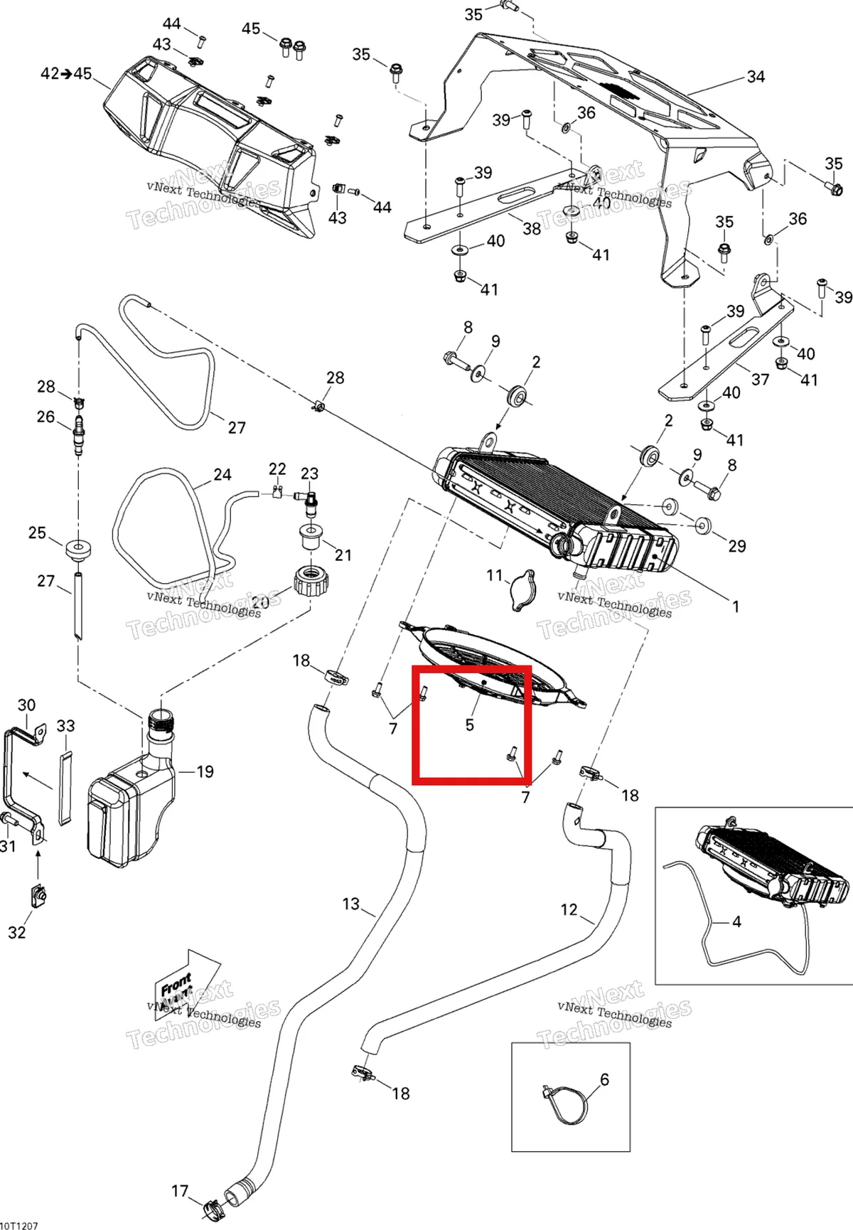 Деталь 709200332 на схеме узла 2012 Can-Am Outlander 800REFI Xmr Cooling System