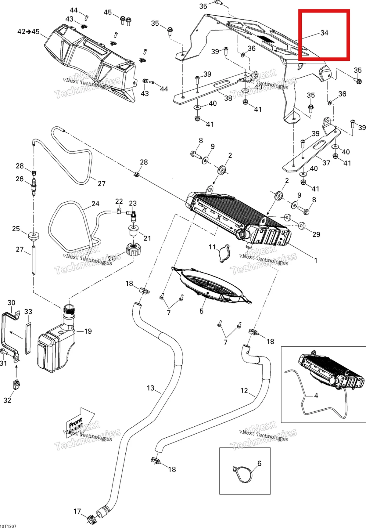 Деталь 709200349 на схеме узла 2012 Can-Am Outlander 800REFI Xmr Cooling System
