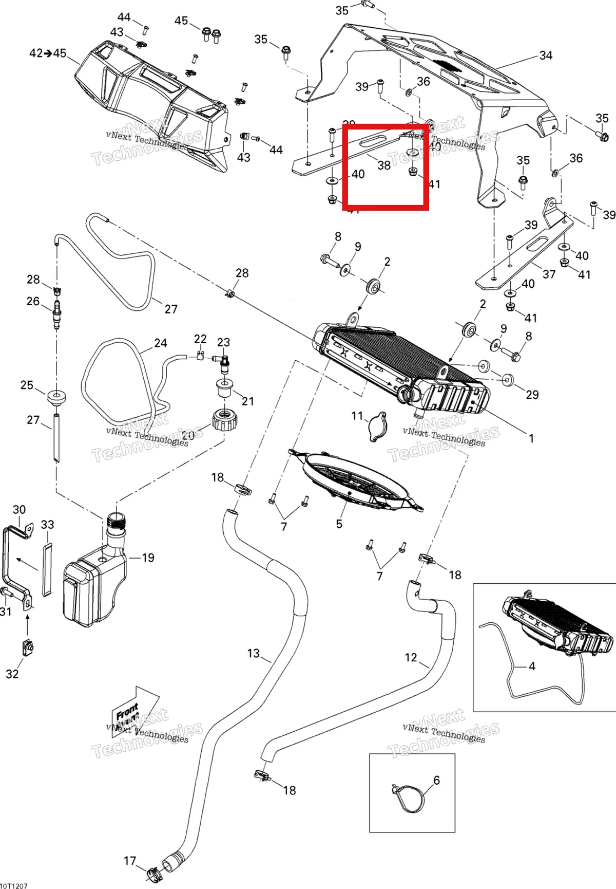 Деталь 709200354 на схеме узла 2012 Can-Am Outlander 800REFI Xmr Cooling System