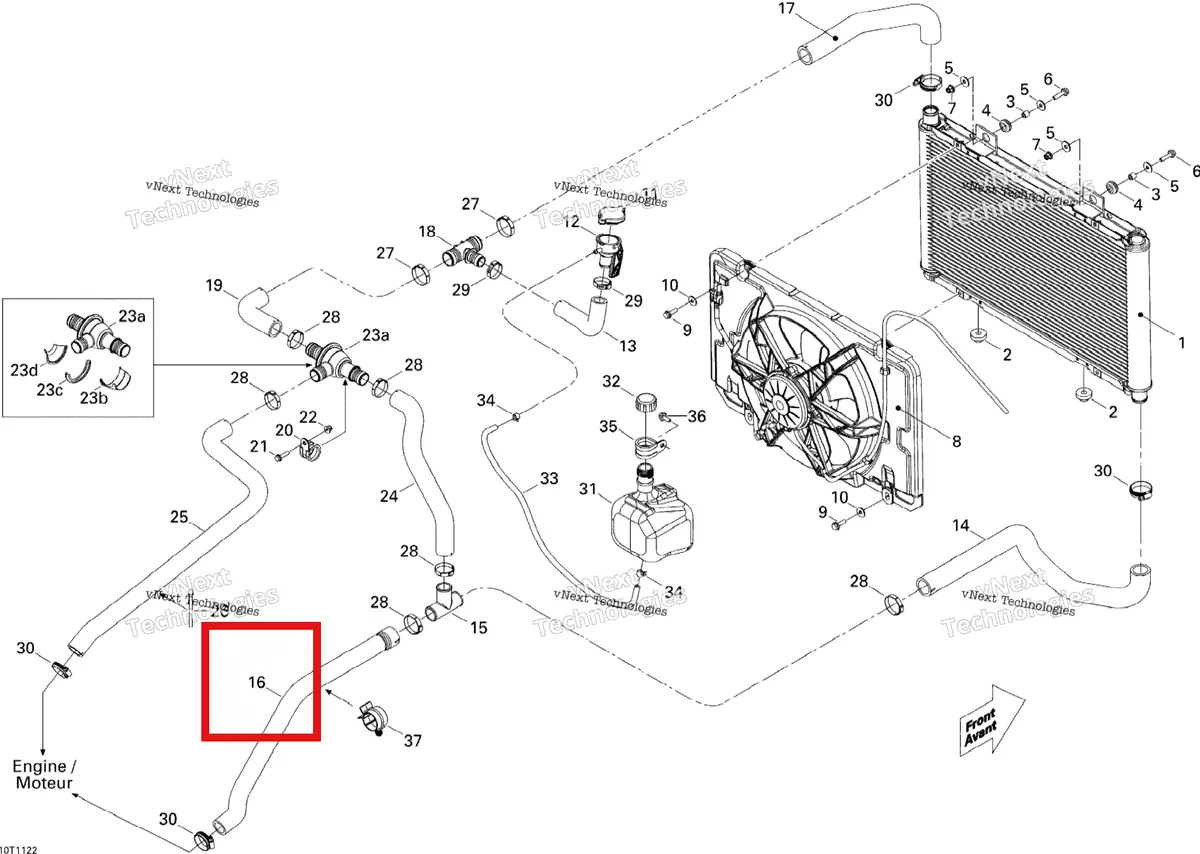 Деталь 709200356 на схеме узла 2011 Can-Am Commander 1000 Cooling System, Until Sept 1St 2010