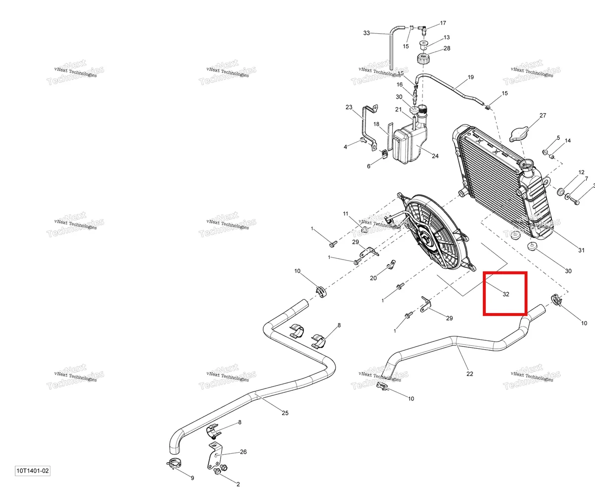 Деталь 709200371 на схеме узла 2014 Can-Am OUTLANDER 400 EFI, STD, XT Cooling System