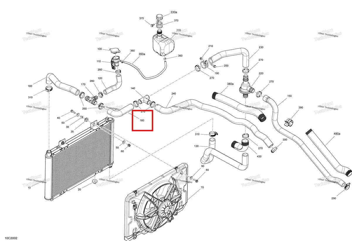 Деталь 709200380 на схеме узла 2020 Can-Am Commander 1000R EFI Cooling - System