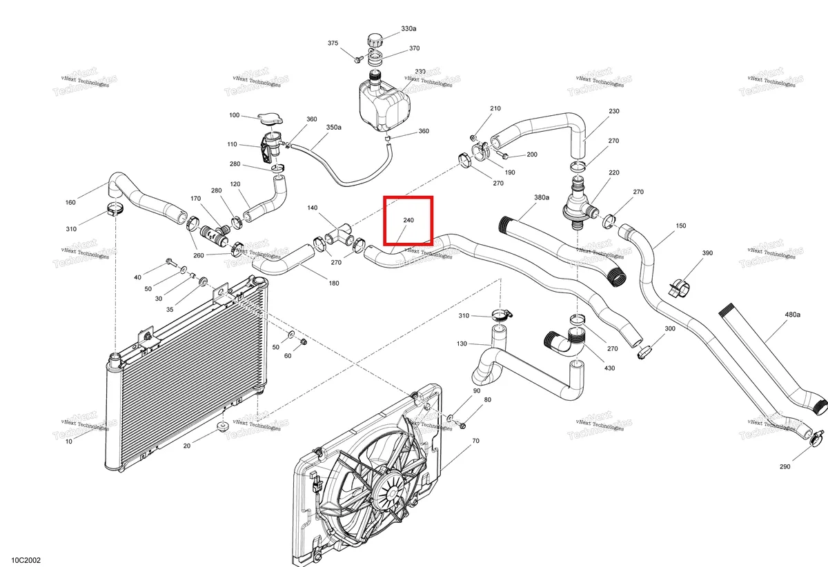 Деталь 709200382 на схеме узла 2020 Can-Am Commander 1000R EFI Cooling - System