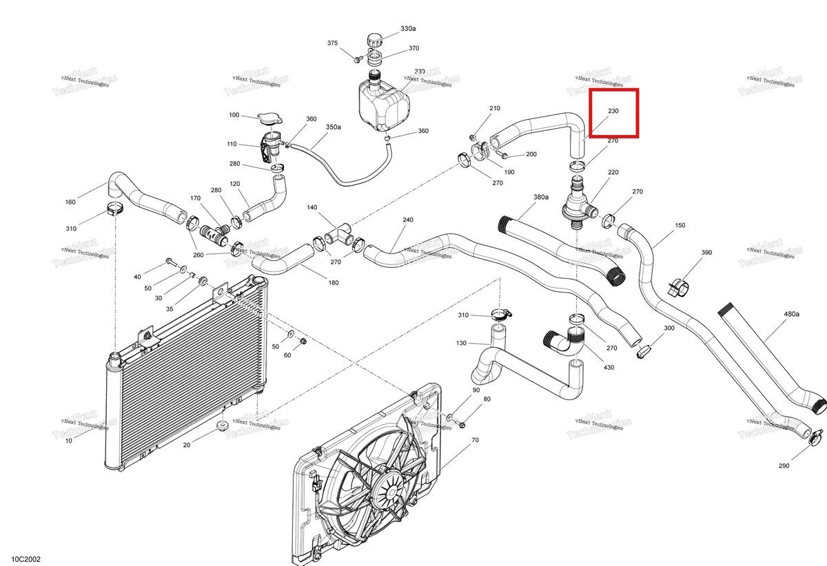 Деталь 709200447 на схеме узла 2020 Can-Am Commander 1000R EFI Cooling - System