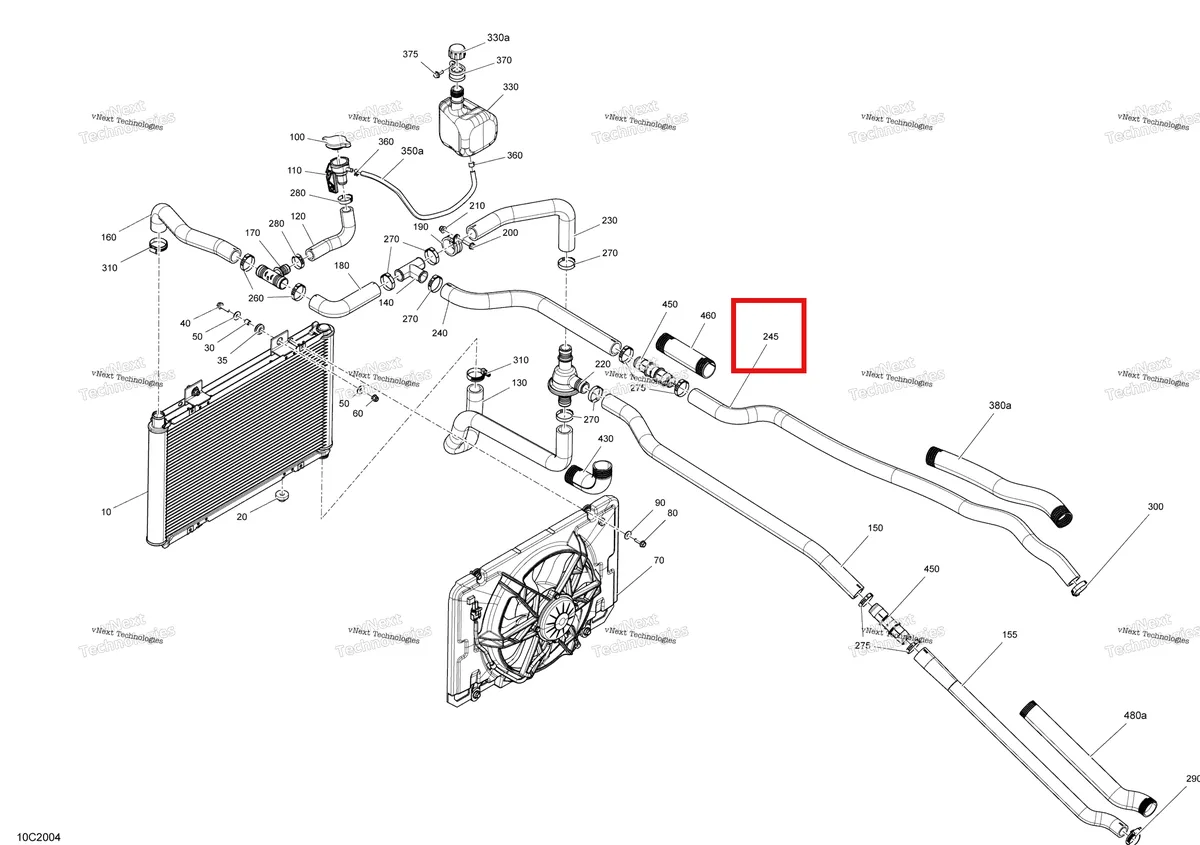 Деталь 709200497 на схеме узла 2020 Can-Am Commander MAX 1000R EFI Cooling - System