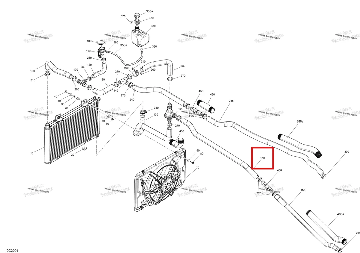 Деталь 709200519 на схеме узла 2020 Can-Am Commander MAX 1000R EFI Cooling - System