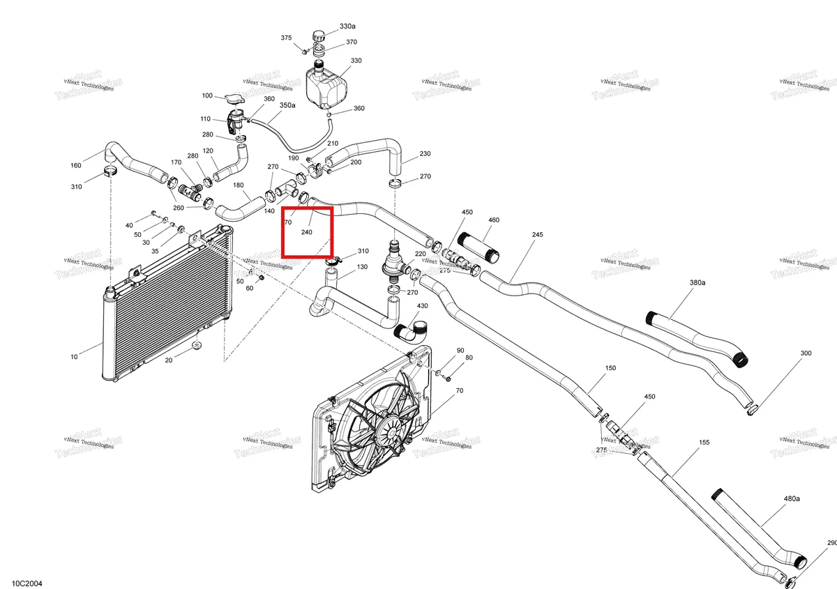 Деталь 709200520 на схеме узла 2020 Can-Am Commander MAX 1000R EFI Cooling - System