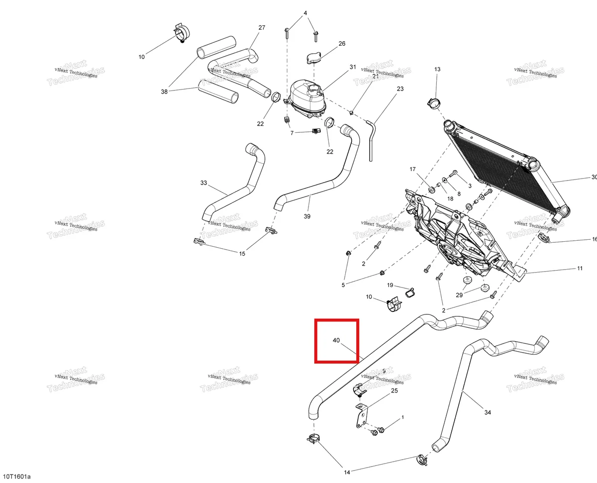 Деталь 709200525 на схеме узла 2016 Can-Am Outlander L - 450 EFI - PRO Package Cooling System - Except Xmr