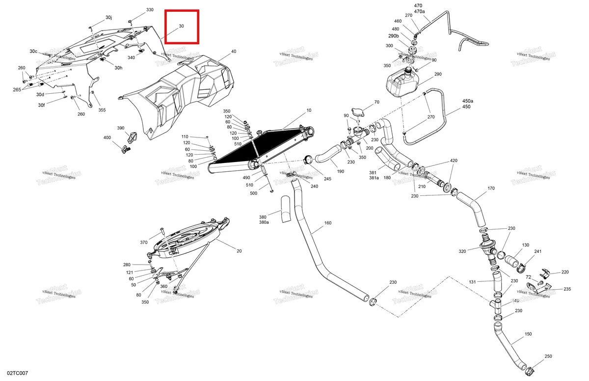 Деталь 709200556 на схеме узла 2023 Can-Am Outlander 850 EFI - XMR Engine - Cooling
