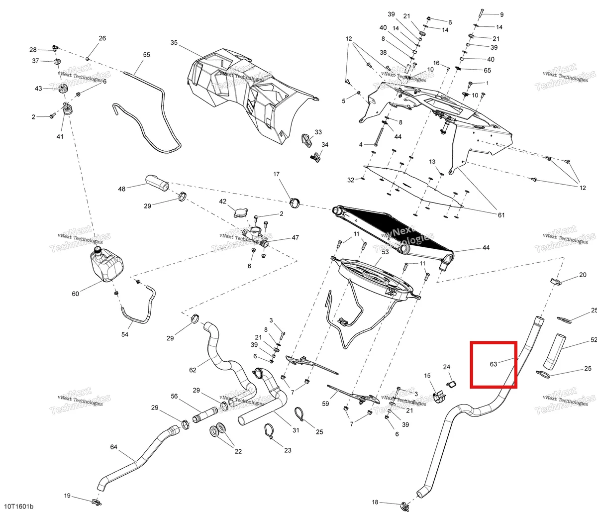 Деталь 709200560 на схеме узла 2016 Can-Am Outlander L - 570 EFI - XMR Package Cooling System - Xmr