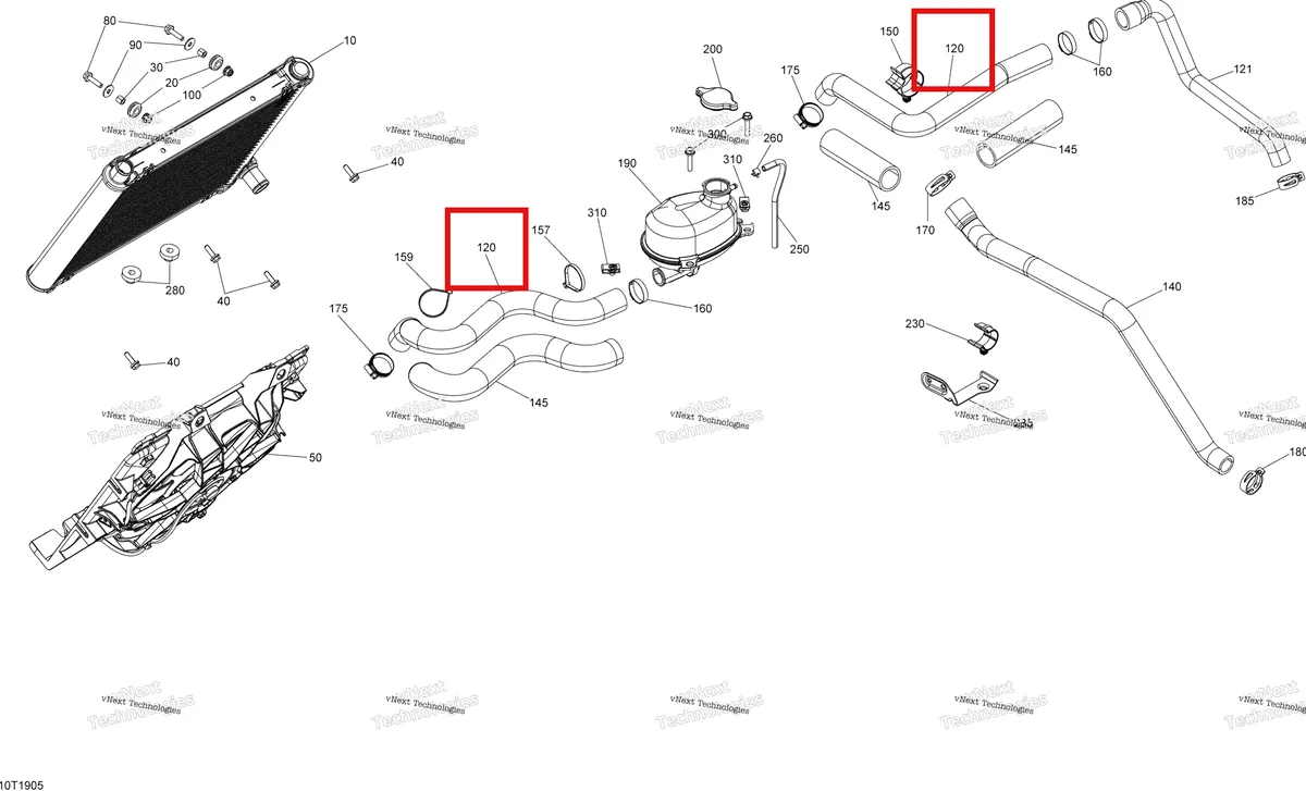 Деталь 709200575 на схеме узла 2019 Can-Am RENEGADE 650 EFI - T3 Cooling - System