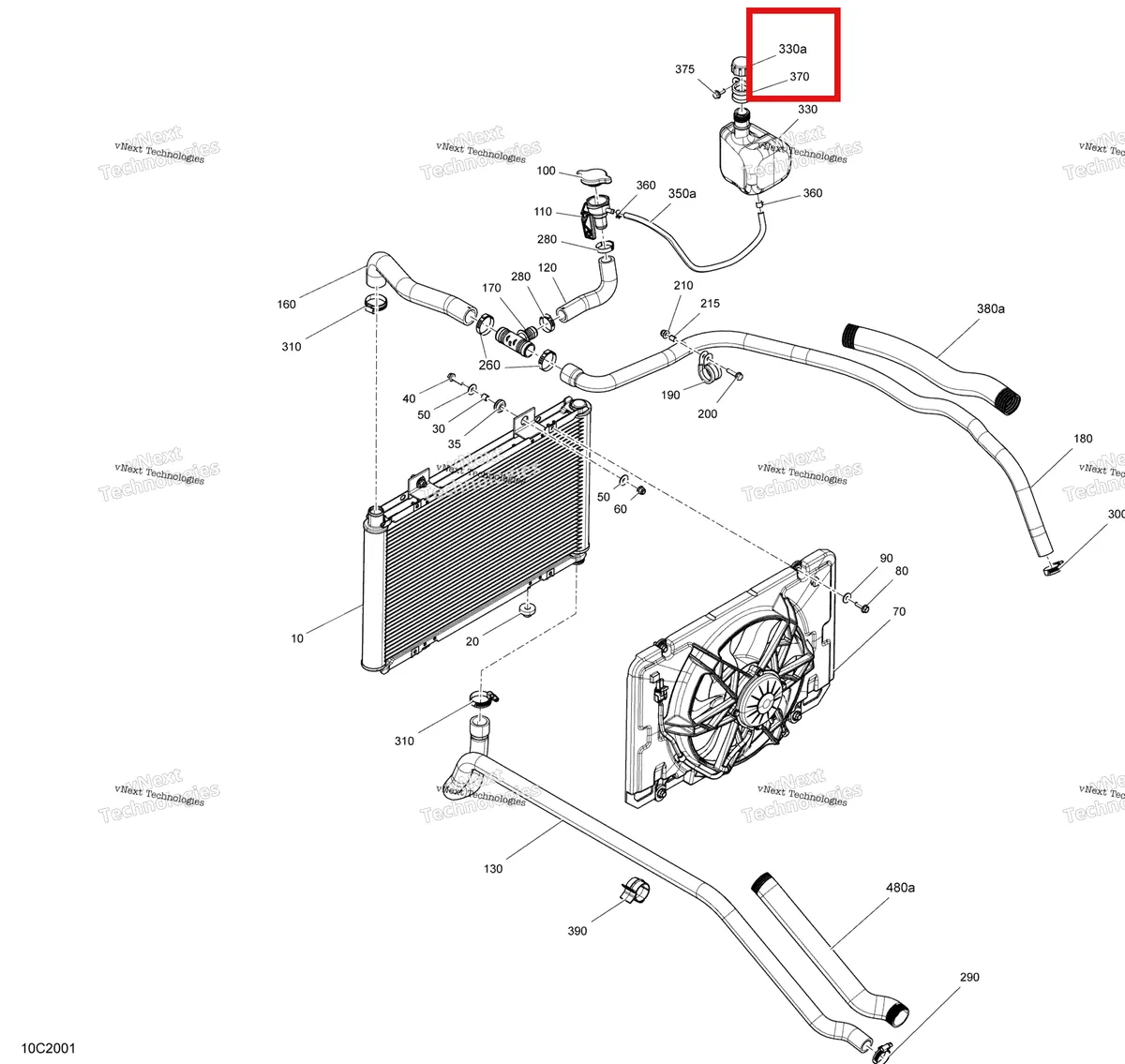 Деталь 709200587 на схеме узла 2020 Can-Am Commander 800R EFI Cooling System
